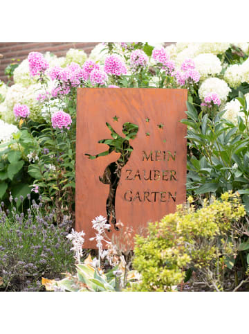 UNUS Gartenschild Rost Zaubergarten in Braun