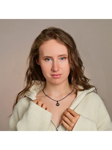 Adeliás Damen Anhänger aus Edelstahl in schwarz