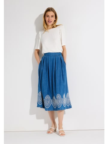 More & More süßes Kurzarmshirt, Rüschen-Detail in offwhite