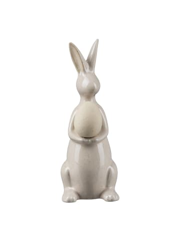 Creativ home Deko-Osterhase mit Ei in creme