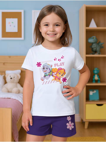 Paw Patrol Paw Patrol Schlafanzug - Play -  Kurzarm in weiß/violett