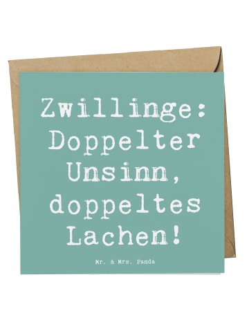 Mr. & Mrs. Panda Grußkarte Spruch Zwillingsgeschwister Spaß mit ... in Meeresbrise