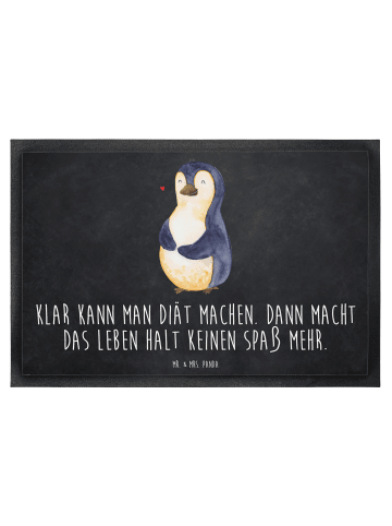Mr. & Mrs. Panda Fußmatte Pinguin Diät mit Spruch in Kreidetafel