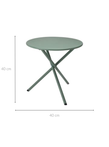 Ambiance Gartentisch aus Metall in Grün, Ø 48 cm