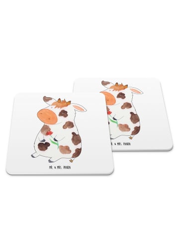 Mr. & Mrs. Panda Untersetzer Kuh ohne Spruch in Weiß