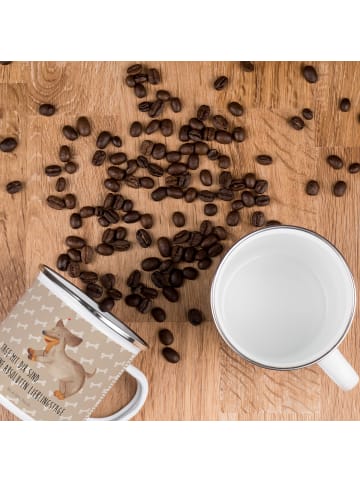 Mr. & Mrs. Panda Emaille Tasse Hund Dackel mit Spruch in Hundeglück