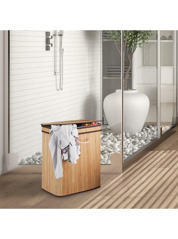 relaxdays 3 x Wäschekorb in Natur - (B)55 x (H)63 x (T)35 cm