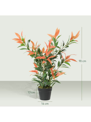 HOMCOM Kunstpflanze-45L x 45B x 90H cm-Rot+Grün