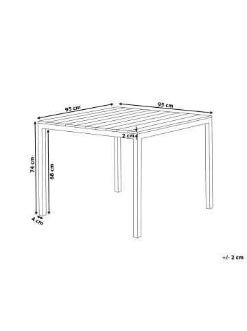 Beliani Esstisch PRATO in Beige/Weiß - (W) 95 x (H) 74 x (L) 95 cm