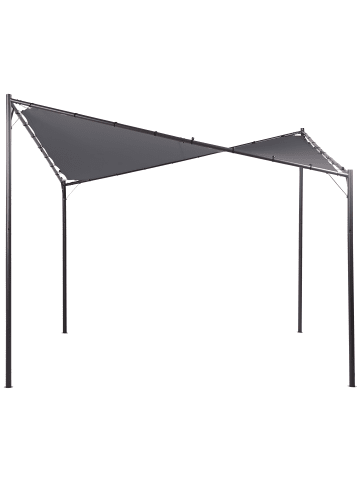 Beliani Garten-Pergola AVENTINE in Grau/Schwarz - (W) 300 x (H) 260 x (L) 300 cm
