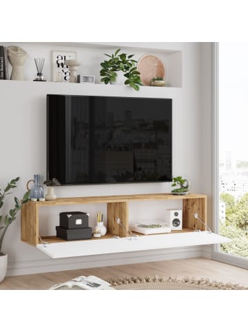 en.casa Fernsehtisch Lapinlahti in Beige Weiß (B)140cm