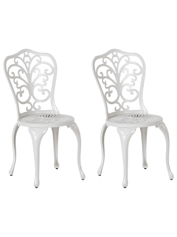 Beliani 2er-Set Esszimmerstuhl TRIORA in Weiß
