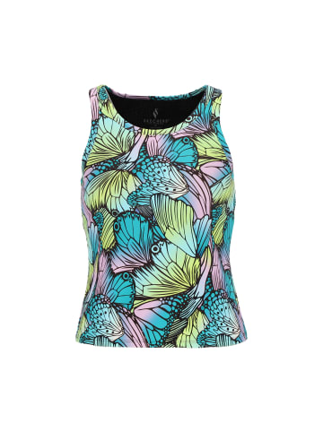 Skechers T-Shirt "GOWALK BUTTERFLY SHADOW SHELF BRA TANK" in Türkis / Lila / Grün