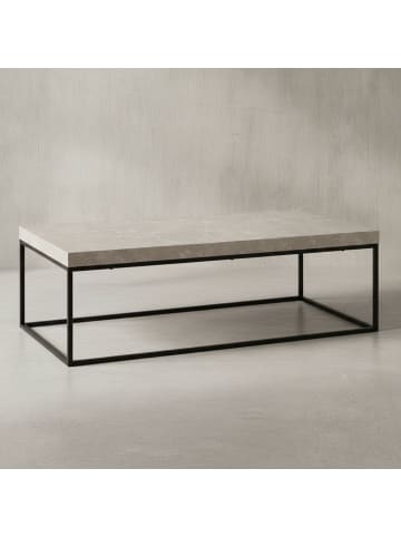 KADIMA DESIGN Couchtisch 120x60x38 cm Sandfarben Sofatisch in Stein-Optik Modern, in Beige