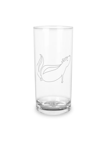 Mr. & Mrs. Panda Wasserglas Stinktier Yoga ohne Spruch in Transparent