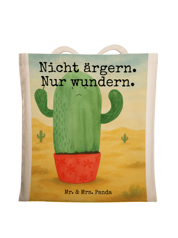 Mr. & Mrs. Panda Jutebeutel Kaktus Wut Design mit Spruch in Weiß
