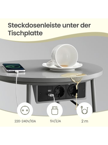VASAGLE Beistelltisch Lilea in Grau - (B)45 x (H)50 x (T)45 cm
