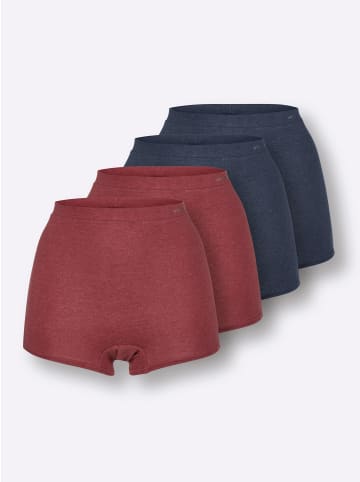 WITT WEIDEN Panty in 2x marine-meliert + 2x dunkelrot-meliert