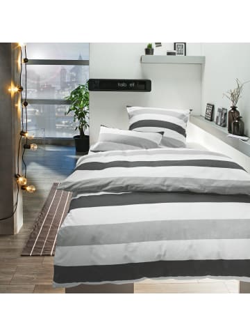 REDBEST Renforcé Bettwäsche in grau-weiß