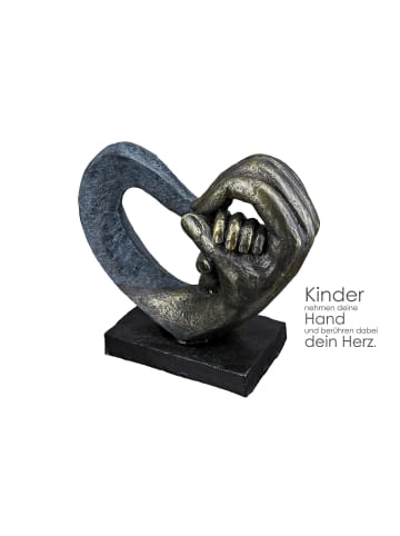 GILDE Skulptur "Hands of Love" in Bronze/ Grau - H. 14 cm - B. 16 cm