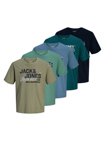 Jack and Jones 5er Pack Logo Tee SS O-Neck in Mehrfarbig