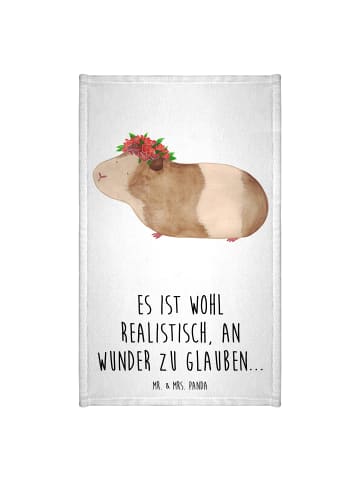 Mr. & Mrs. Panda Handtuch Meerschweinchen Weisheit mit Spruch in Weiß