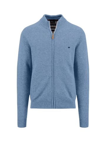 FYNCH-HATTON Zip Cardigan, Structure in Blau