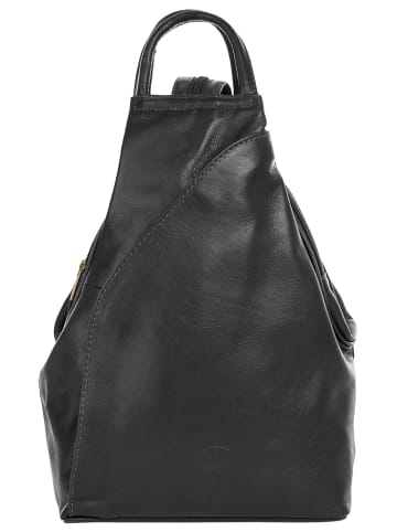 piké Rucksack echt Leder in schwarz