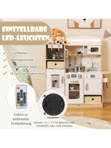 COSTWAY Kinderküche inkl. Zubehör in Beige