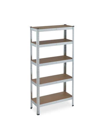 relaxdays 2 x Schwerlastregal in Silber - (B)75 x (H)150 x (T)30 cm