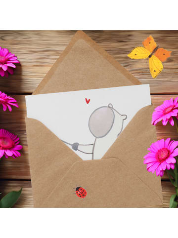 Mr. & Mrs. Panda Glückwunschkarte Panda Fechten ohne Spruch in Weiß