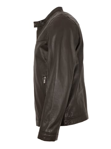 JILANI Lederjacke Lammnappa in Dunkelbraun