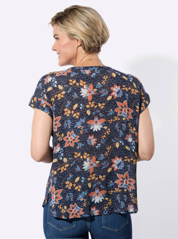 WITT WEIDEN Druckbluse in marine-gelb-bedruckt