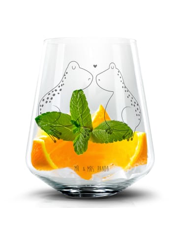 Mr. & Mrs. Panda Blümchentail Glas Frosch Liebe ohne Spruch in Transparent