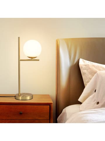 ZMH Tischleuchte 1-flammige E27 gold in Glas