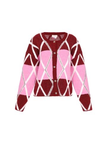 IZIA Women Cardigan in burgundy rose