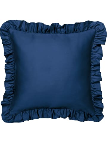 Erwin Müller Mako-Satin Kuschelkissenbezug mit Volant Landshut in dunkelblau