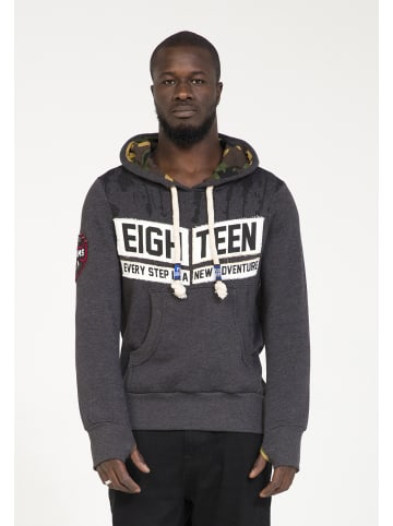 PLUS EIGHTEEN Herren Kapuzenpullover in Schwarz Melange
