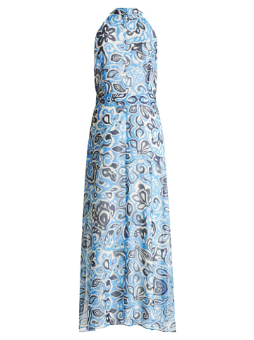 BETTY & CO Chiffonkleid ohne Arm in Blau/Weiß