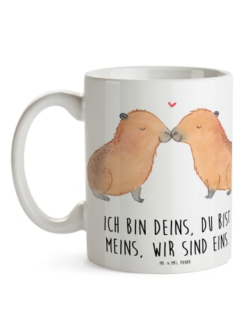 Mr. & Mrs. Panda Tasse Capybara Liebe mit Spruch in Weiß