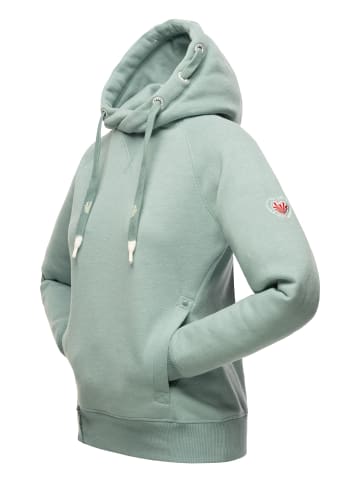 Navahoo Kapuzensweatshirt Liebesmäuschen in Dusty Mint Melange