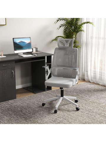 Vinsetto Bürostuhl-60L x 61B x 104,5-121,5H cm-Grau