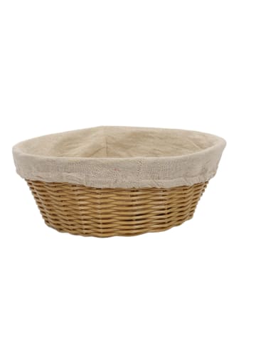 Kesper Brotkorb mit Stoffeinsatz in Braun, Ø 25 x (H) 9 cm