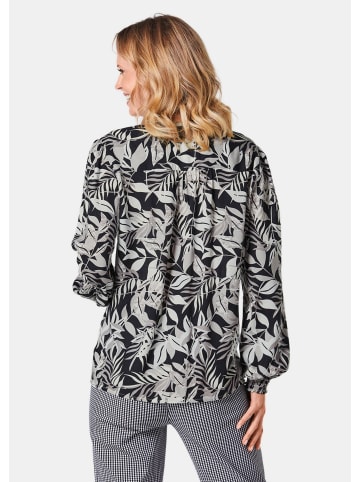 GOLDNER Kurzgröße:  Tunika-Druckbluse in schwarz / weiß / gemustert