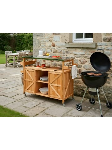 Beliani Gartenküche SCANNO in Braun - (W) 128 x (H) 92 x (L) 43 cm