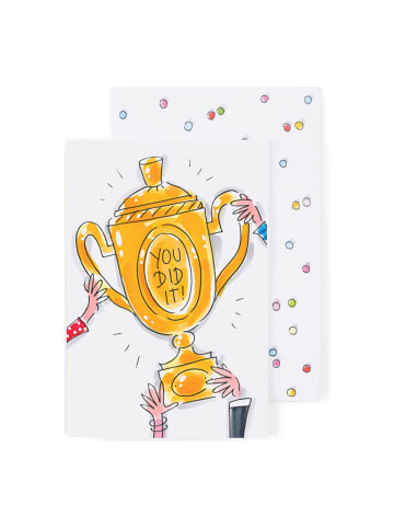 Blond Amsterdam Grußkarte Du hast es geschafft - Siegerpokal in Bunt - 17 x 11,5cm