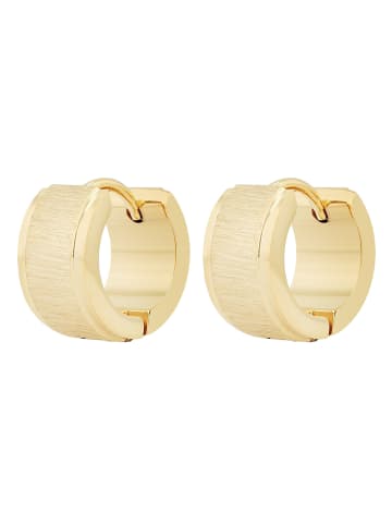 Adeliás Damen Ohrringe – Klappcreole aus Edelstahl in gold