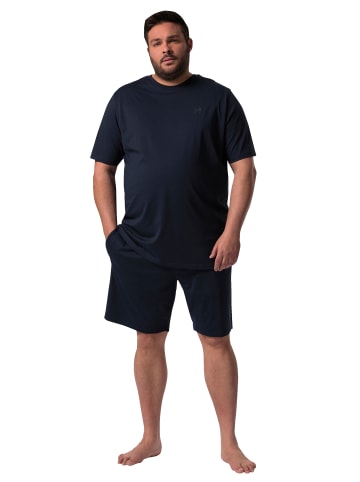 Men Plus Langer Schlafanzug in navy blau