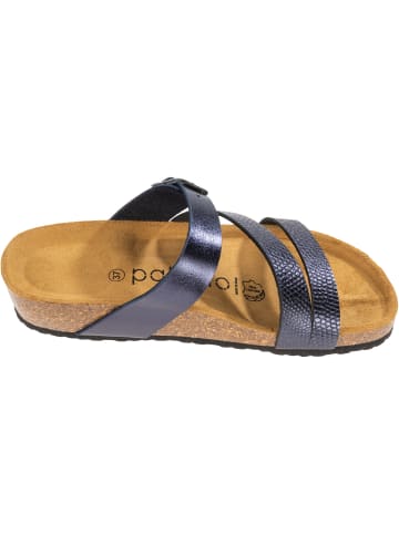 Palado Pantoletten Chios in Blau Metallic Snake
