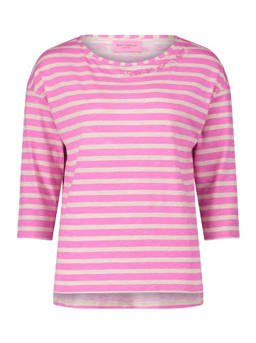 Betty Barclay Ringelshirt mit Seitenschlitzen in Pink/Beige